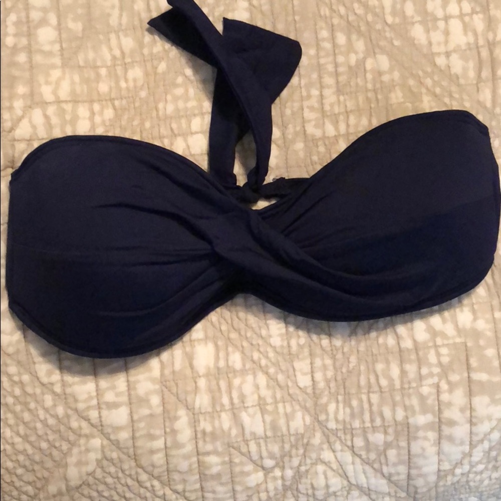 Tommy Bahama navy blue bandeau bikini strapless